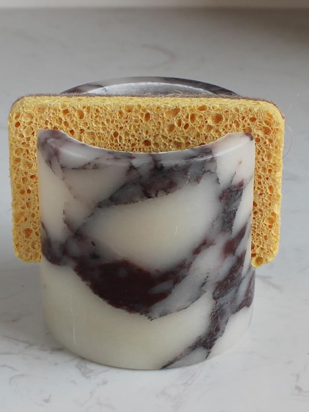 Calcutta Marble Sponge Holder Kitchen Sink Organizer Countertop Caddy Stone